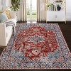 Area Rug for Dining Bedroom, Machine Washable, Carpet Non-Slip Low Pile Stain-Resistant Distressed Bistro Area Rug for Living Room Office - 2 of 4
