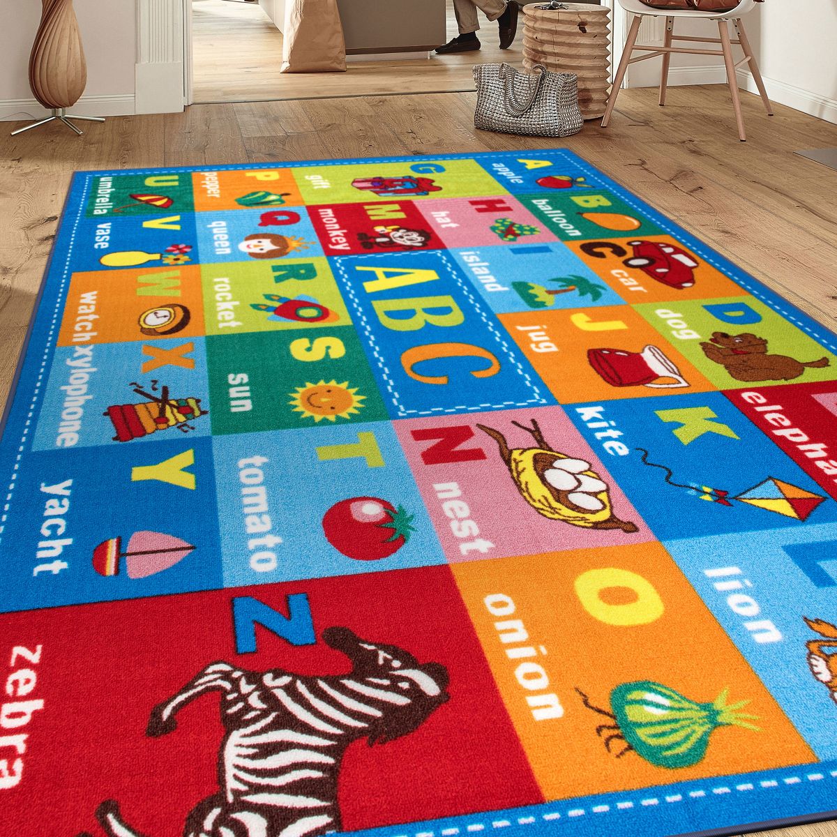 World Rug Gallery Kids Educational Learning Alphabet Symbols Non Slip Area Rug - thumbnail 8