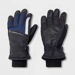 Men's Patchwork Zip Pocket Ski Gloves - Goodfellow & Co™ Navy Blue