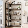 L-Shaped 5-Tier Arched Corner Bookshelf, Industrial Metal Frame Bookcase, Space-Saving Tall Storage Shelf for Living Room & Bedroom - 3 of 4