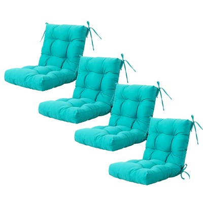 ARTPLAN Seat/Back Outdoor Chair Cushion,Set of 4 Patio Chair Cushion with Tie,Tufted Replacement for Patio Furniture,40x20x4 Inches,4 Count