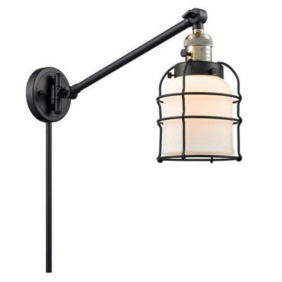 Bell Cage - 1 Light Swing Arm Wall Sconce In Industrial Style-25 Inches Tall and 8 Inches Wide