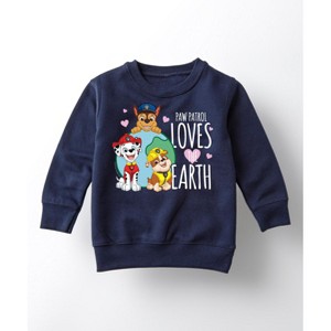 Boys' - Paw Patrol - Loves Earth Graphic Long Sleeve Fleece Sweatshirt - 1 of 4