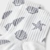 Women's Seashells Ribbed Ankle Socks - Ivory/Gray 4-10: Lightweight Recycled Polyester, Banded Cuff - 3 of 3