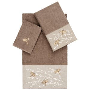 Linum Home Textiles 100% Turkish Cotton BRAELYN Embellished Towel Set - 1 of 4