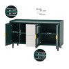Kumasinova Modern 55" Kitchen Pantry Cabinet,Wood Coffee Bar Cabinet with Glass Doors and Drawers,Buffet Cabinet with Storage for Dining&Living Room - 2 of 4