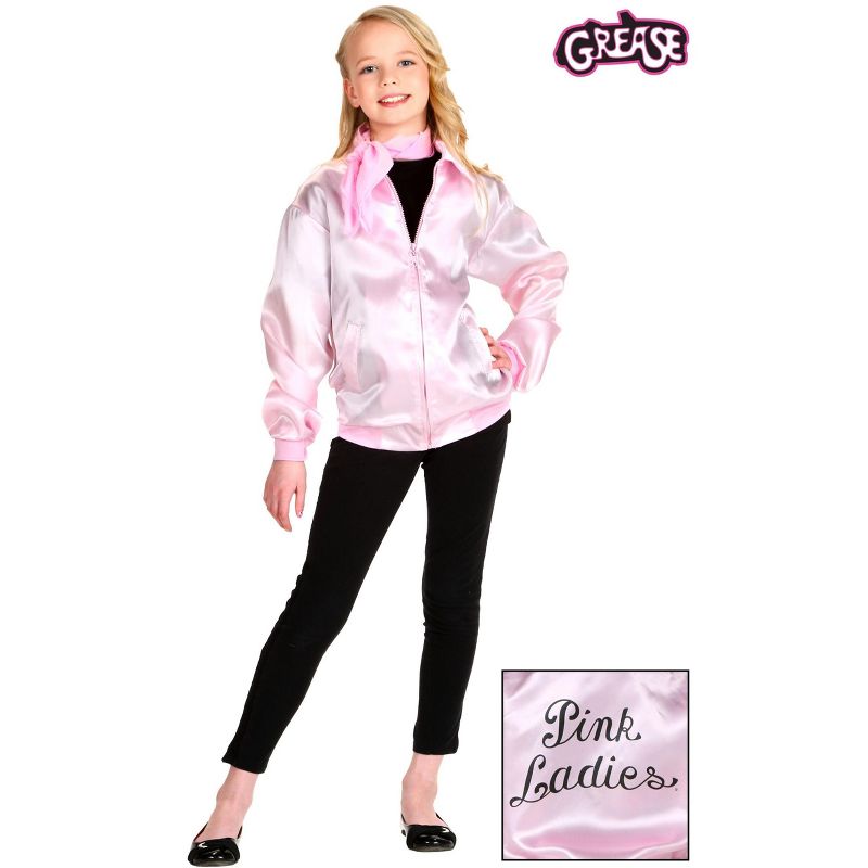 HalloweenCostumes.com Grease Girl's Pink Ladies Costume Jacket., 3 of 9