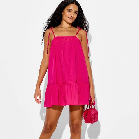 Женские платья Wild Fable Women's Beaded Strap Trapeze Mini Dress - Wild Fable™ Pink M