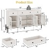 Coucheta Sideboard Cabinet with 4 Doors & 3 Drawers, Wood Buffet Storage Console Table for Kitchen, Dining Room, Office - 2 of 4