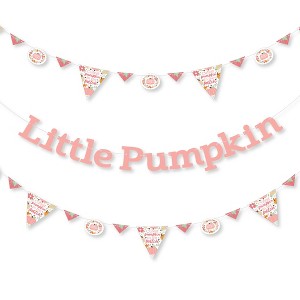 Big Dot of Happiness Girl Little Pumpkin - Fall Birthday Party or Baby Shower Letter Decoration - 36 Banner Cutouts and Little Pumpkin Banner Letters - 1 of 4