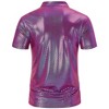 Men's 70s Disco Shirts Shiny Sequins Short Sleeve Party Shirt Slim Fit Nightclub Costume Tops - 4 of 4