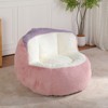Airsurfer Medium Pastel Pink and Lavender Bean Bag Chair Cozy Plush Bean Bag Chair Soft Seating for Bedroom Comfort - 2 of 4