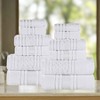 Zero Twist Cotton Solid and Floral Jacquard 12 Piece Bathroom Towel Set by Blue Nile Mills - 2 of 4