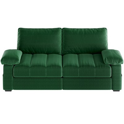Yaheetech 2-seat Velvet Couch Loveseat Sofa with Pillow Top Arms for Living Room