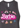 Women's Barbie Movie Logo Icons Graphic Racerback Tank - Heather Charcoal - Medium - 2 of 3