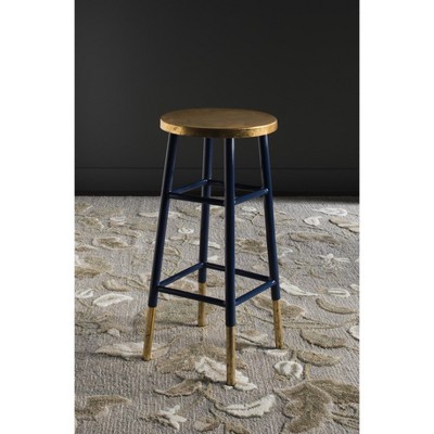 Navy and Dipped Gold 30" Transitional Metal Bar Stool