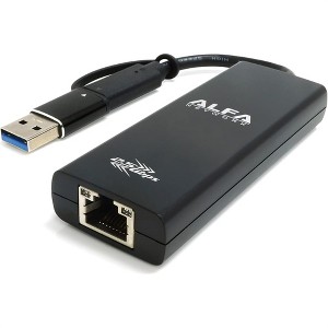 Alfa 2.5 GbE Type-C USB Internet Adapter 5 Gbps Card with Realtek™ RTL8156B and Type-A Adapter - 1 of 4