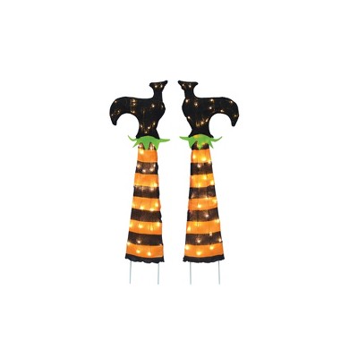 ProductWorks 36IN 2D PRE LIT LED UPSIDE DOWN WITCH LEGS, Orange