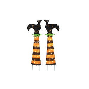 ProductWorks 36IN 2D PRE LIT LED UPSIDE DOWN WITCH LEGS, Orange - 1 of 4