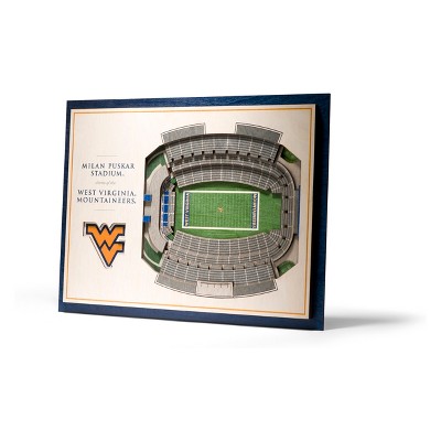 NCAA West Virginia Mountaineers 5-Layer Stadiumviews 3D Wall Art