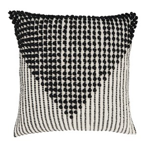 Saro Lifestyle Woven Diamond Pattern Poly Filled Throw Pillow, Black, 20"x20" - 1 of 3