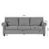 NicBex 3 Seater Sofa Couch with Extra Deep Seat Modern Upholstered PU Leather Couch with Wood Legs for Living Room - 3 of 4
