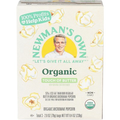 Newman's Own Organic Light Butter Popcorn - Case of 1 - 8.4 oz