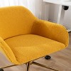 GlasFlength Task and Office Chairs Modern Teddy Fabric Adjustable Height Swivel Chair with Gold Base for Home Office, Yellow, 24.8"*22.8"*33.8" - 3 of 4