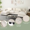 WestinTrends Augusta 128" Chenille Modular U-Shaped Sectional Couch and Chaise With USB/Type-C Ports and Side Pockets - 3 of 4