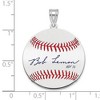 Black Bow Jewelry Sterling Silver Bob Lemon Signature MD Enamel Baseball Pendant - 4 of 4