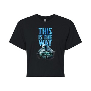 Women's - Star Wars - The Mandalorian This Is The Way Hyperspace Cropped Graphic T-Shirt - 1 of 4