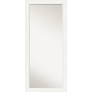 30" x 66" Non-Beveled Ridge White Full Length Floor Leaner Mirror - Amanti Art: Large, Wall-Mountable, Polystyrene Frame - 1 of 4