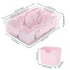 YIGII-split tray with lid and handle, 8 compartments, snack box container, cooked food organizer, candy, nut, fruit, snack box, 2 packs,Pink - 3 of 4