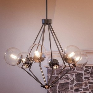 Urban Ambiance Luxury Modern Chandelier,  24-7/8" x 34",  Polished Chrome Finish, UHP2624 - 1 of 4