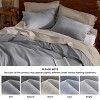 3 Pieces Linen Soft & Cozy Duvet Cover Linen Cotton Blend Bedding Set Tropical Plants Beige Color Cooling Bedding - 4 of 4