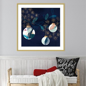 Amanti Art 33"x33" Crafty Blue Christmas II by Jennifer Paxton Parker Wood Framed Wall Art Print - 1 of 4