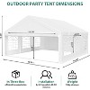 Heavy Duty Outdoor Party Tent w/ Removable Sidewalls, Large White Wedding/Event Canopy w/ Steel Frame - 3 of 4
