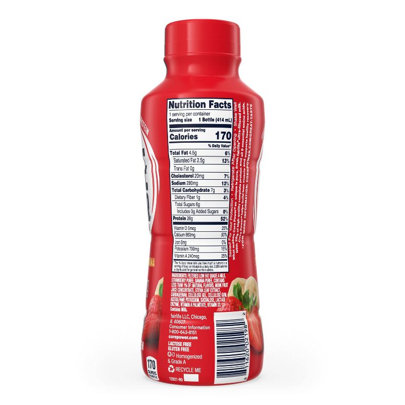 Core Power Strawberry Banana 26G Protein Shake - 14 fl oz Bottle, 4 of 8