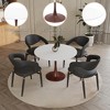 LeisureMod Bristol 35'' Modern Round Dining Table – Durable MDF Top and Wood-Transfer Walnut Steel Base for Kitchen, Dining Room, or Cafes - 2 of 4