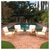 Peyton 4pk Acacia Wood Patio Club Chairs w/ Cushions - Beige - Christopher Knight Home - 2 of 4