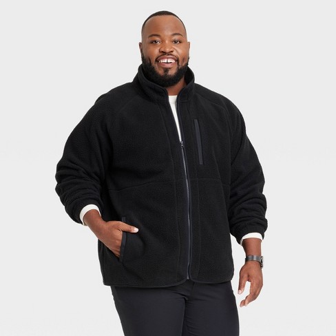 Men's Big & Tall High Pile Fleece Zip-up Sweatshirt - Goodfellow & Co™  Black 5xl : Target