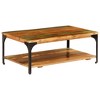 vidaXL Coffee Table End Table with Storage Shelf Side Sofa Table Solid Wood - 39.4" x 23.6" x 13.8" solid reclaimed wood - 2 of 4