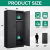 Mlezan 72" Metal Wardrobe Cabinet: Lockable, 36" x 18", Storage for Home, Gym, School, or Office. Ideal for Clothing and Equipment Organization. - 3 of 4
