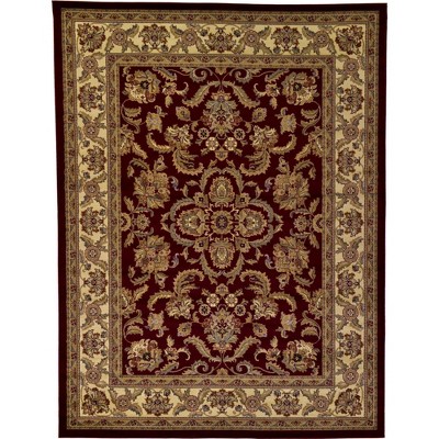 Elegant Voyage 9' x 12' Red Rectangular Easy-Care Synthetic Rug