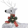 VidaXL Reindeer & Sleigh Christmas Decoration 60 LEDs Outdoor Silver - 4 of 4