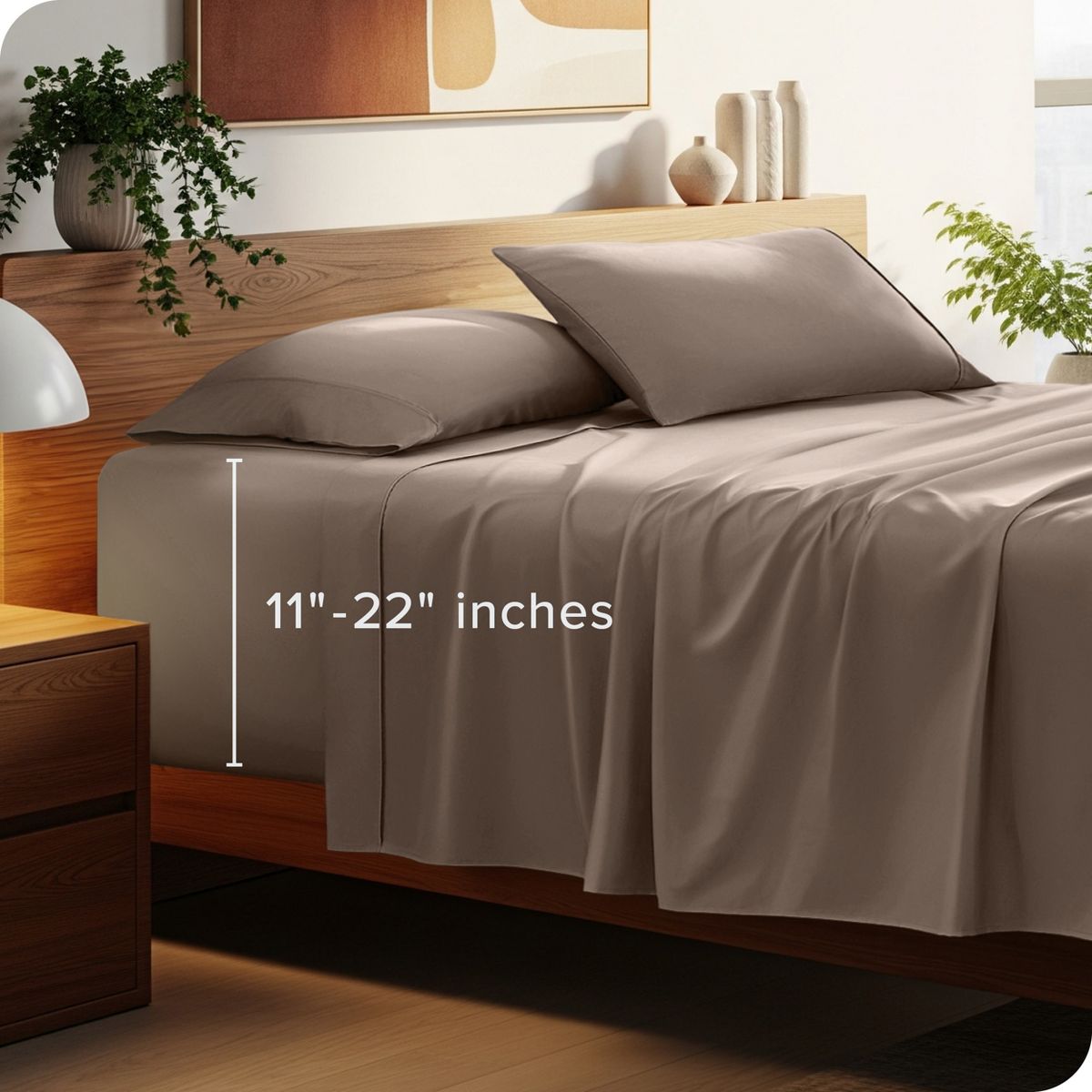 22 Inch Extra Deep Pocket Sheet Set, Double Brushed Microfiber Sheets by Bare Home