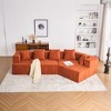 129.5" Deep Seat Memory Foam Sectional Sofa, No Assembly, Chenille Fabric Sofa Couch with 5 Pillows, Removable Covers - 4 of 4