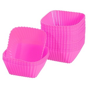 Unique Bargains Silicone Flower Shaped Reusable Cupcake Baking Cups 2.75 Inch - 1 of 4