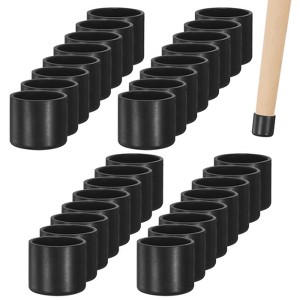 Unique Bargains Non-Slip PVC Chair Leg Caps Floor Protectors for Folding Chairs Black - 1 of 4