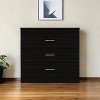 HomeRoots 32" Black Three Drawer Dresser - 2 of 3